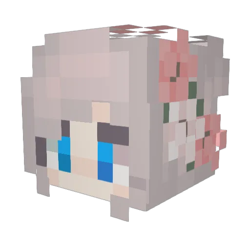 amakazuno Minecraft avatar head, 3D render