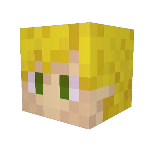amalgaram Minecraft avatar head, 3D render