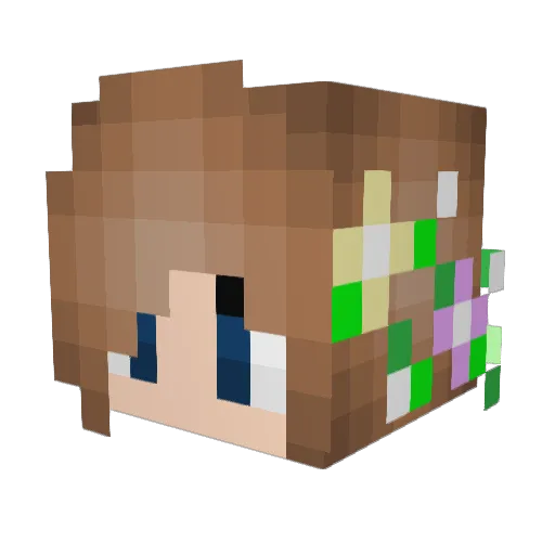 amamirui Minecraft avatar head, 3D render