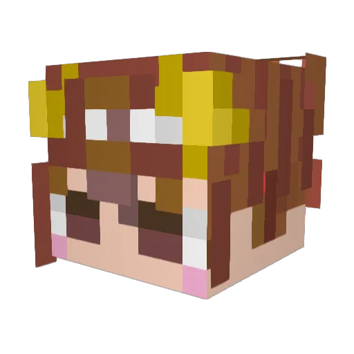 amamo_aorii Minecraft avatar head, 3D render