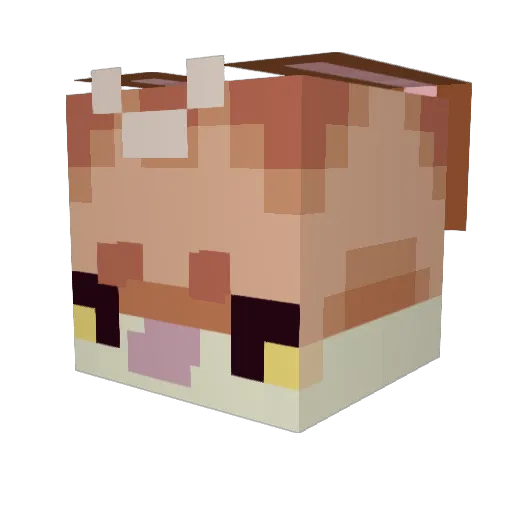 amamyo Minecraft avatar head, 3D render