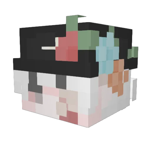 amanose_R Minecraft avatar head, 3D render