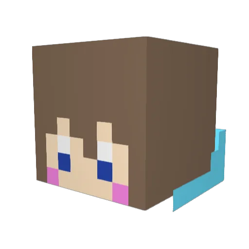 amashiro_0 Minecraft avatar head, 3D render