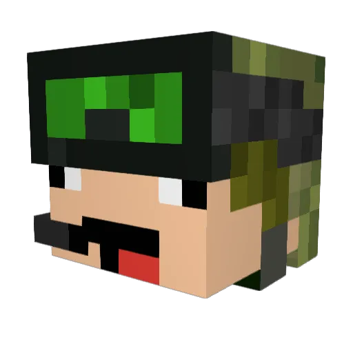 amata123 Minecraft avatar head, 3D render
