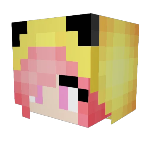 amazingak Minecraft avatar head, 3D render