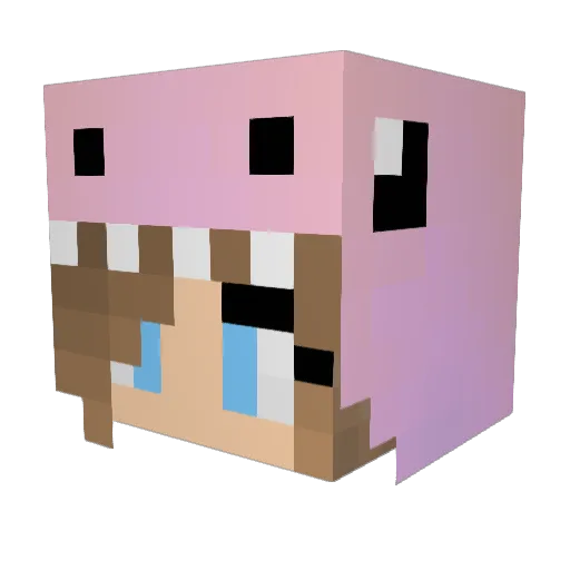 amberthehoe Minecraft avatar head, 3D render