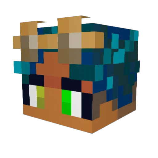 ambipotent Minecraft avatar head, 3D render