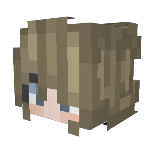 ambre03 Minecraft avatar head, 3D render