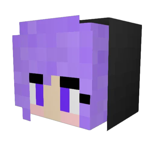 ambreuwu Minecraft avatar head, 3D render