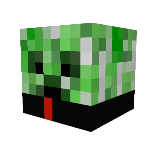 amc_02 Minecraft avatar head, 3D render