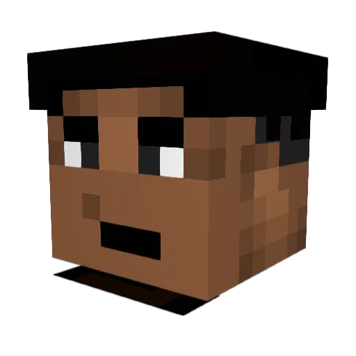 amdrija Minecraft avatar head, 3D render