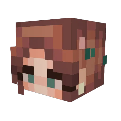 amelialanky Minecraft avatar head, 3D render
