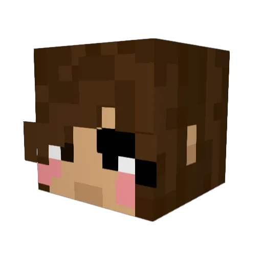 amelialwe Minecraft avatar head, 3D render