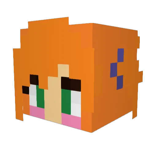 ameliaviolet Minecraft avatar head, 3D render