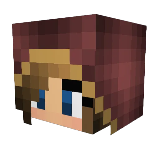 ameliavoncat Minecraft avatar head, 3D render