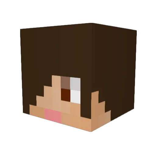 ameliawoo Minecraft avatar head, 3D render