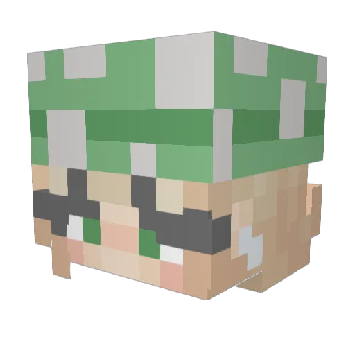 amelie_rxm Minecraft avatar head, 3D render