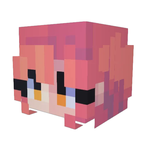 ameliyeah Minecraft avatar head, 3D render