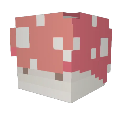 ameshroom Minecraft avatar head, 3D render