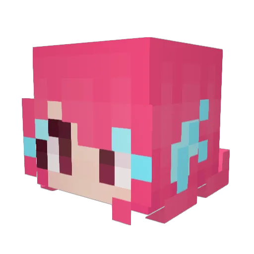 amiaakiyama Minecraft avatar head, 3D render