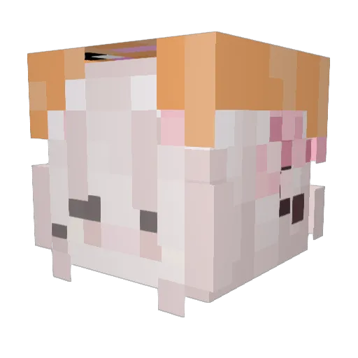 aminekura Minecraft avatar head, 3D render
