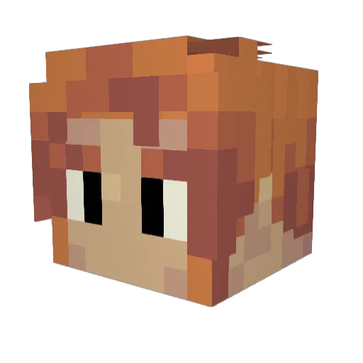 aminomika Minecraft avatar head, 3D render