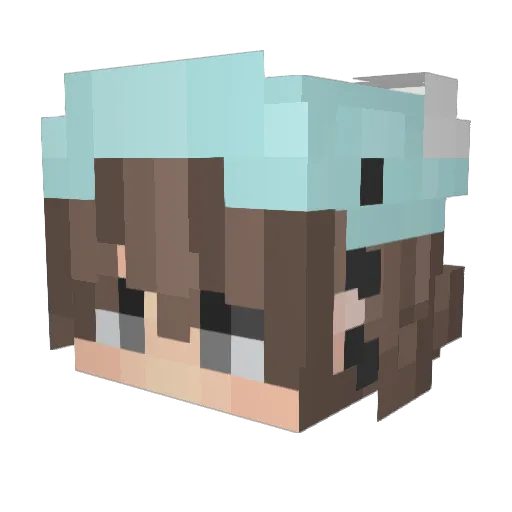 aminy Minecraft avatar head, 3D render