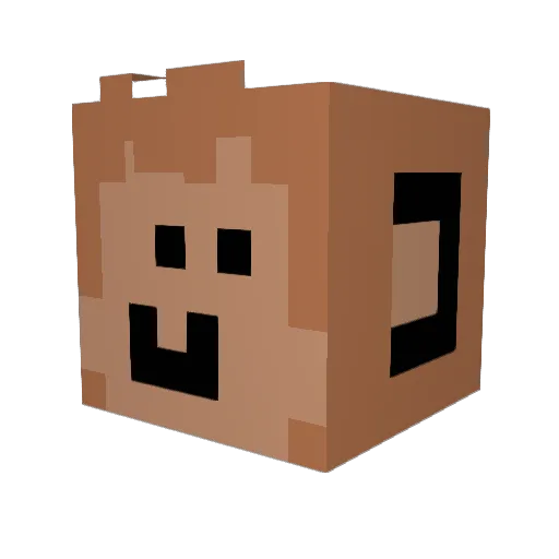 amishi Minecraft avatar head, 3D render