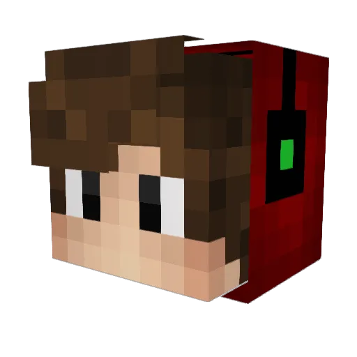 amitsion Minecraft avatar head, 3D render
