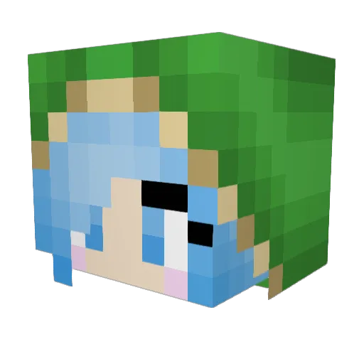 amochii Minecraft avatar head, 3D render