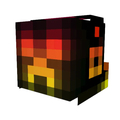 amognus Minecraft avatar head, 3D render