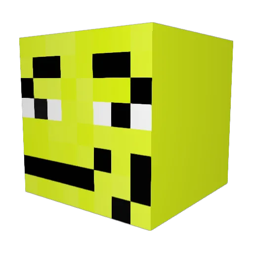 amogoos Minecraft avatar head, 3D render