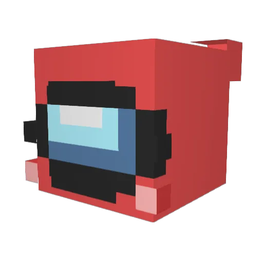 amogussex Minecraft avatar head, 3D render
