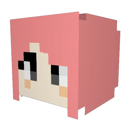 among1018 Minecraft avatar head, 3D render