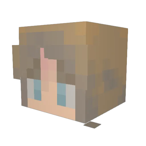 amorjou Minecraft avatar head, 3D render