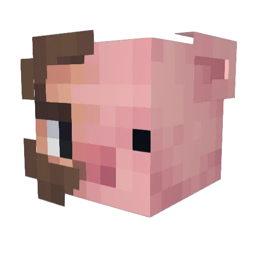 amoster Minecraft avatar head, 3D render