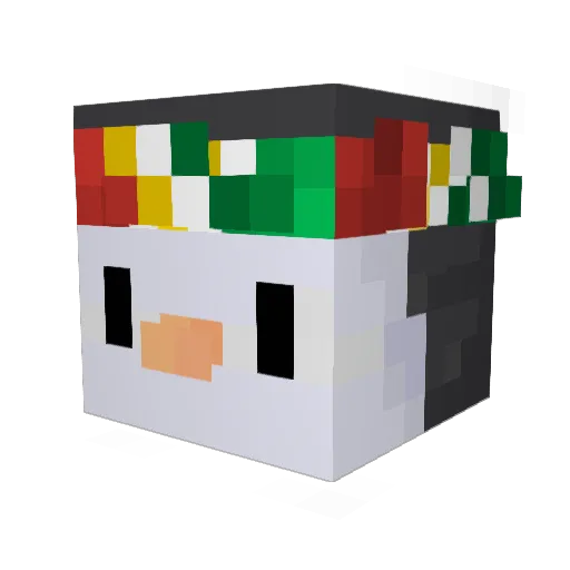 amounted Minecraft avatar head, 3D render