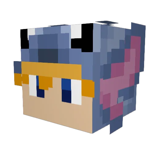 amp_ Minecraft avatar head, 3D render