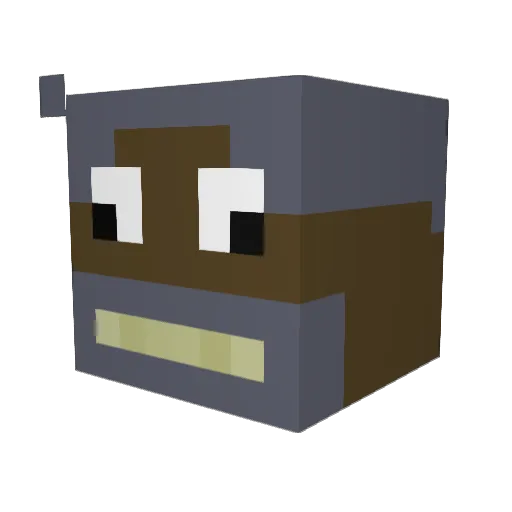 amperlo Minecraft avatar head, 3D render