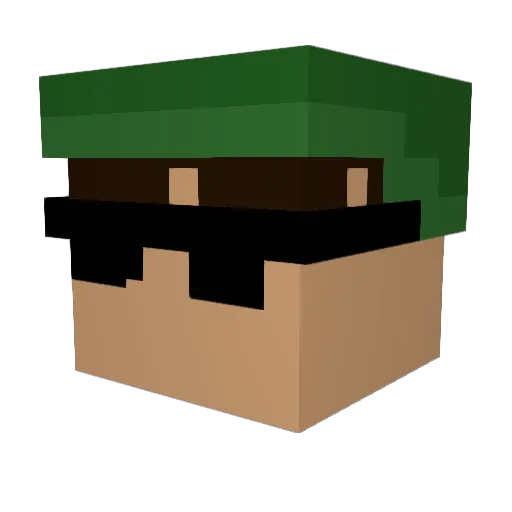 ampertain Minecraft avatar head, 3D render