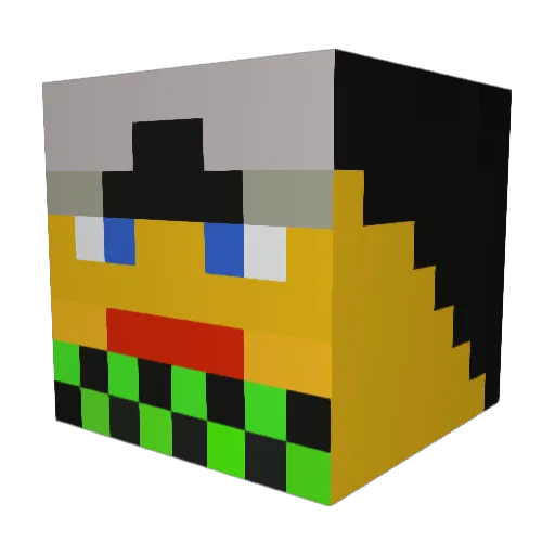amstaff Minecraft avatar head, 3D render