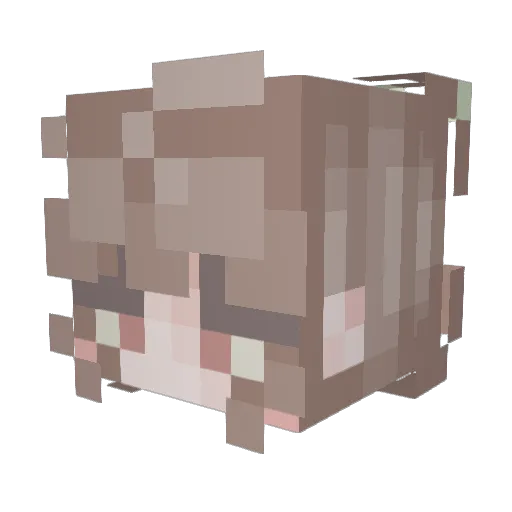 amumews Minecraft avatar head, 3D render