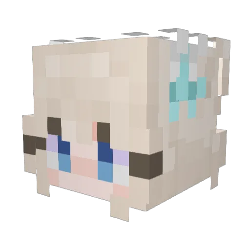 amuoverwater Minecraft avatar head, 3D render