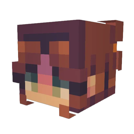 amuue Minecraft avatar head, 3D render