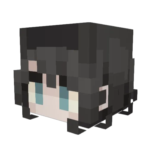 amybot_ Minecraft avatar head, 3D render