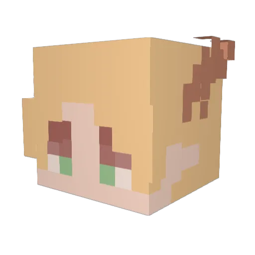 amycraft Minecraft avatar head, 3D render