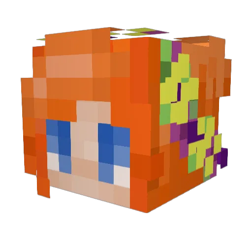 amyjjean Minecraft avatar head, 3D render