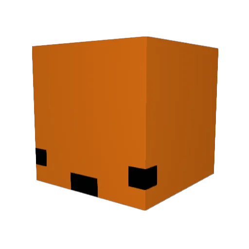 anOrangePerson Minecraft avatar head, 3D render
