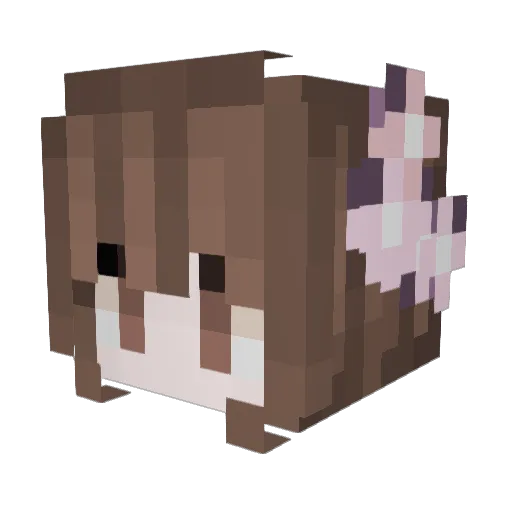an_mochi Minecraft avatar head, 3D render