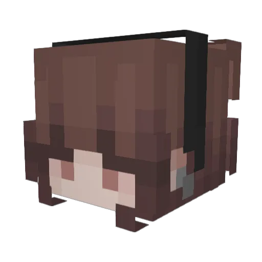 ana4_ Minecraft avatar head, 3D render